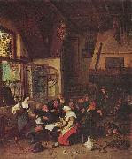 Cornelis Dusart Tavern Scene oil painting artist